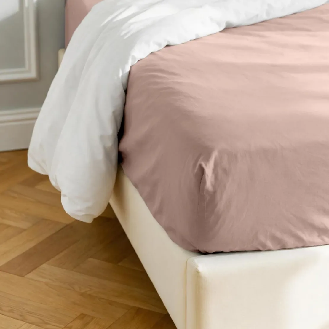 3S. x TertioDrap-housse Percale De Coton - Beige - Rosé