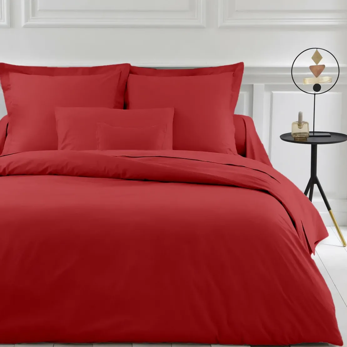 3S. x TertioDrap housse polycoton - Rouge - Carmin
