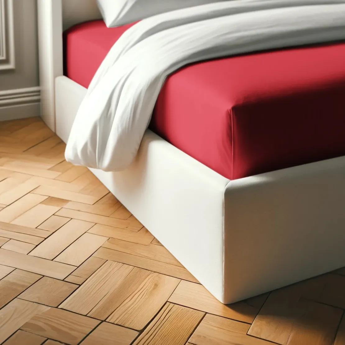 3S. x TertioDrap housse polycoton - Rouge - Carmin