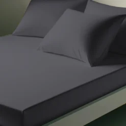 3S. x TertioDrap-housse polycoton - Gris - Anthracite