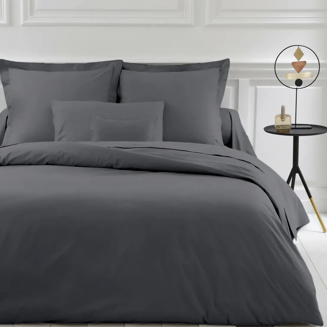 3S. x TertioDrap-housse polycoton - Gris - Anthracite