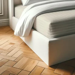 3S. x TertioDrap Housse satin de Coton rayé - Beige - Ecru