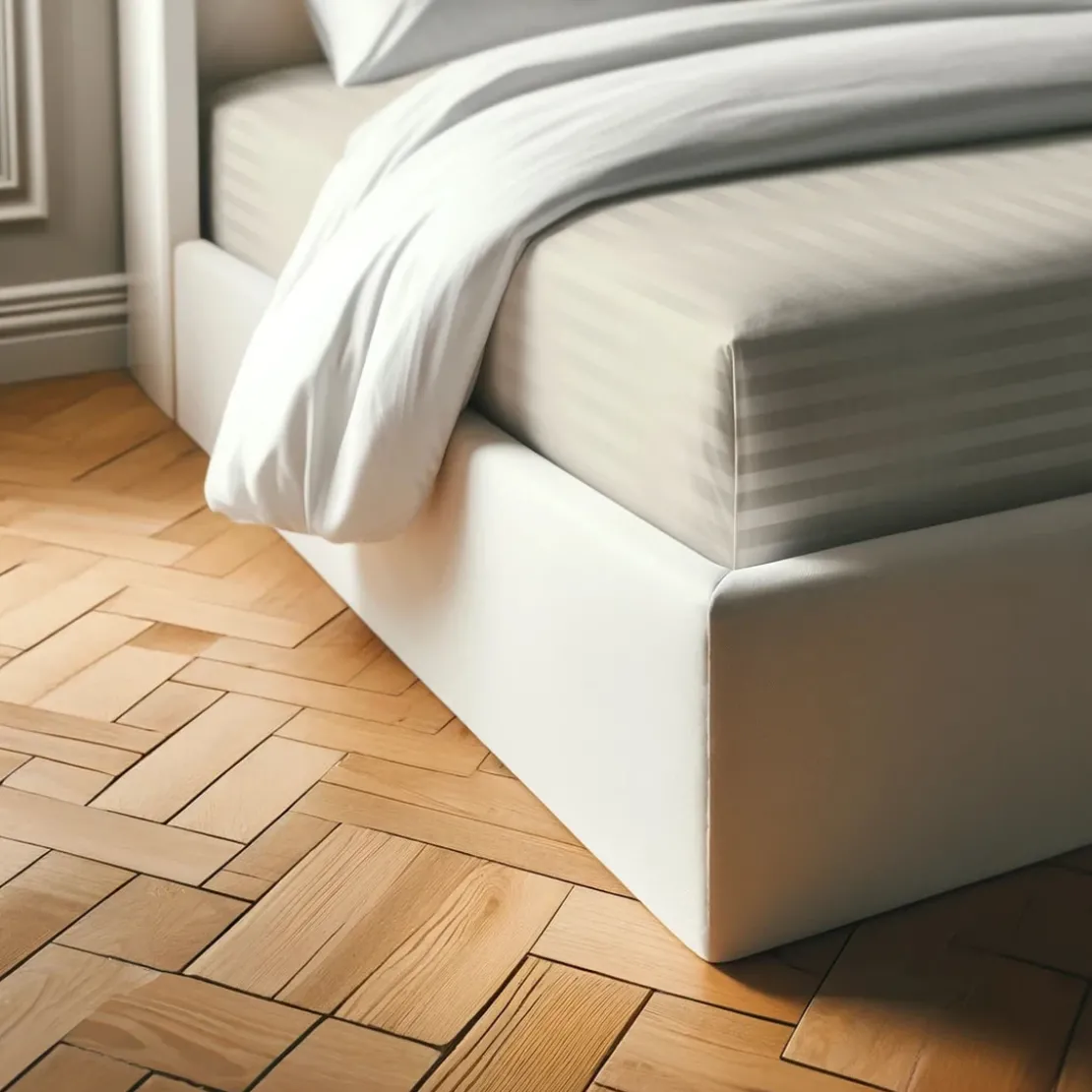 3S. x TertioDrap Housse satin de Coton rayé - Beige - Ecru