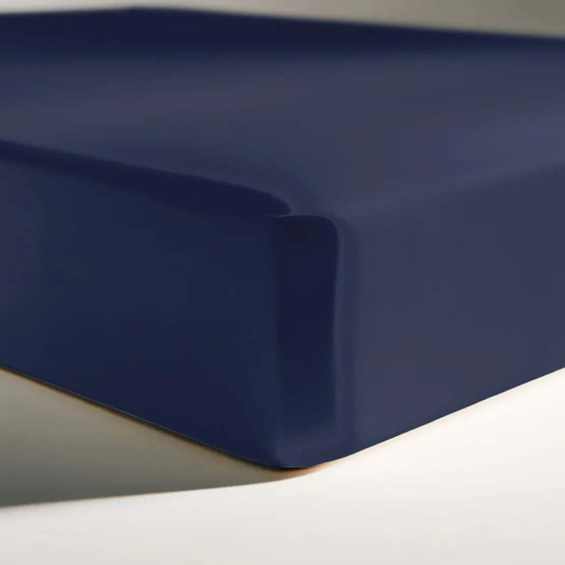3S. x TertioDrap Housse satin de Coton uni - Bleu - Indigo