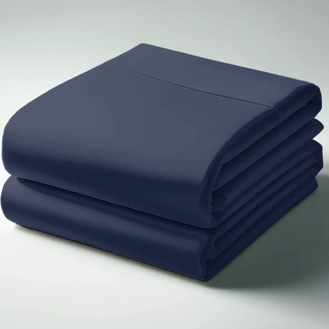 3S. x TertioDrap Housse satin de Coton uni - Bleu - Indigo