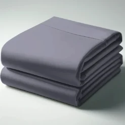 3S. x TertioDrap Housse satin de coton uni - Gris - Anthracite