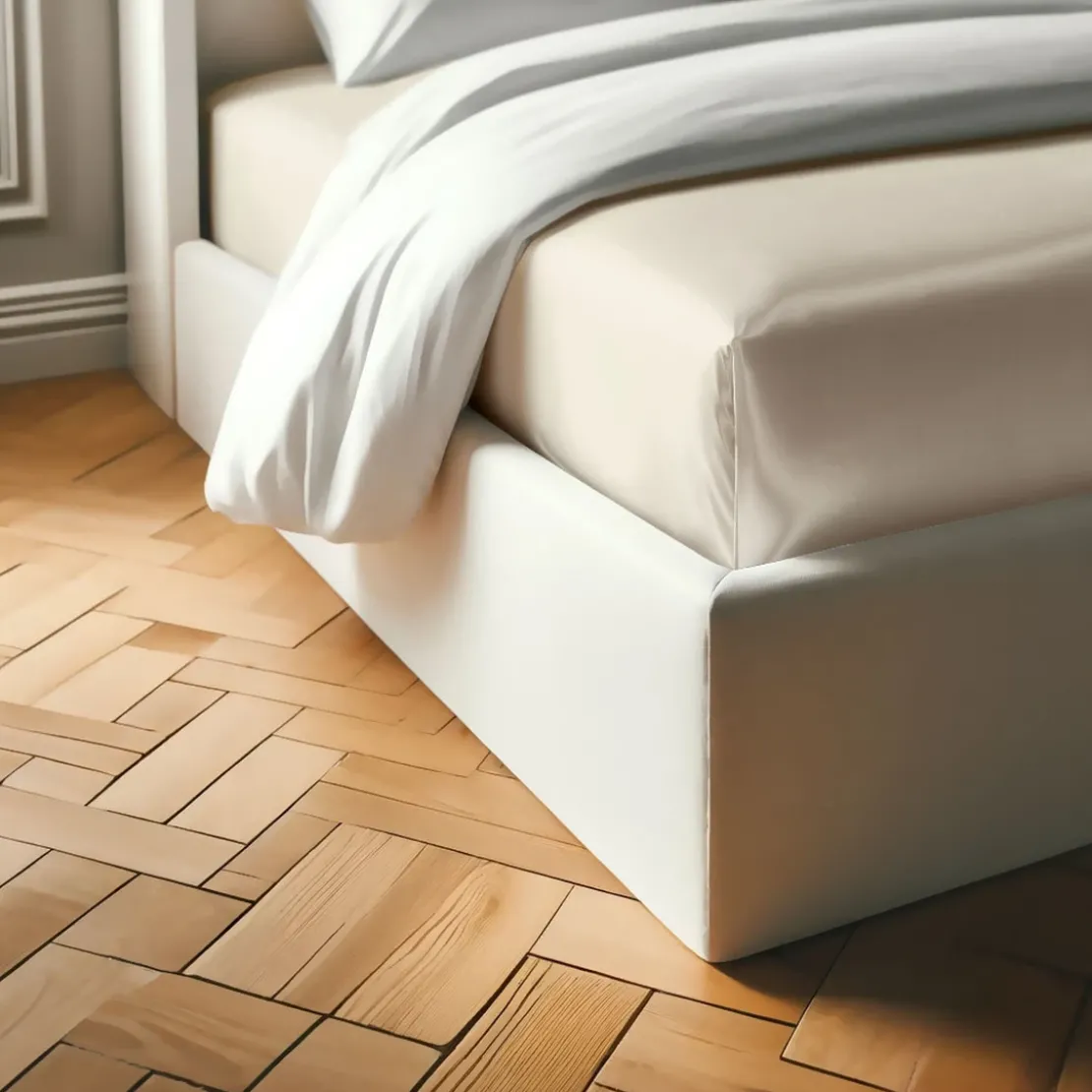 3S. x TertioDrap Housse satin de Coton uni - Beige -Ecru