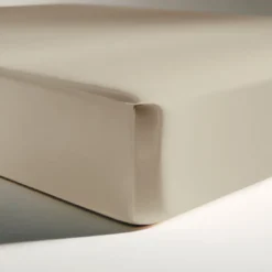 3S. x TertioDrap Housse satin de Coton uni - Beige -Ecru
