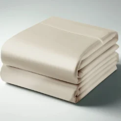 3S. x TertioDrap Housse satin de Coton uni - Beige -Ecru