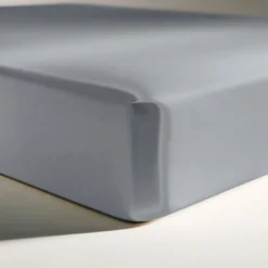 3S. x TertioDrap-housse satin de coton uni - Gris - Perle