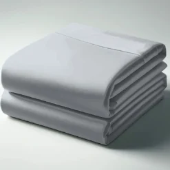 3S. x TertioDrap-housse satin de coton uni - Gris - Perle