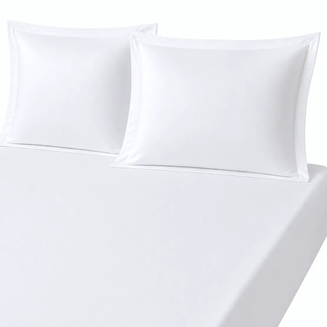 3S. x TertioDrap Housse satin de coton uni - Blanc