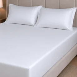 3S. x TertioDrap Housse satin de coton uni - Blanc