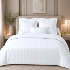 3S. x TertioDrap Housse satin de coton uni - Blanc