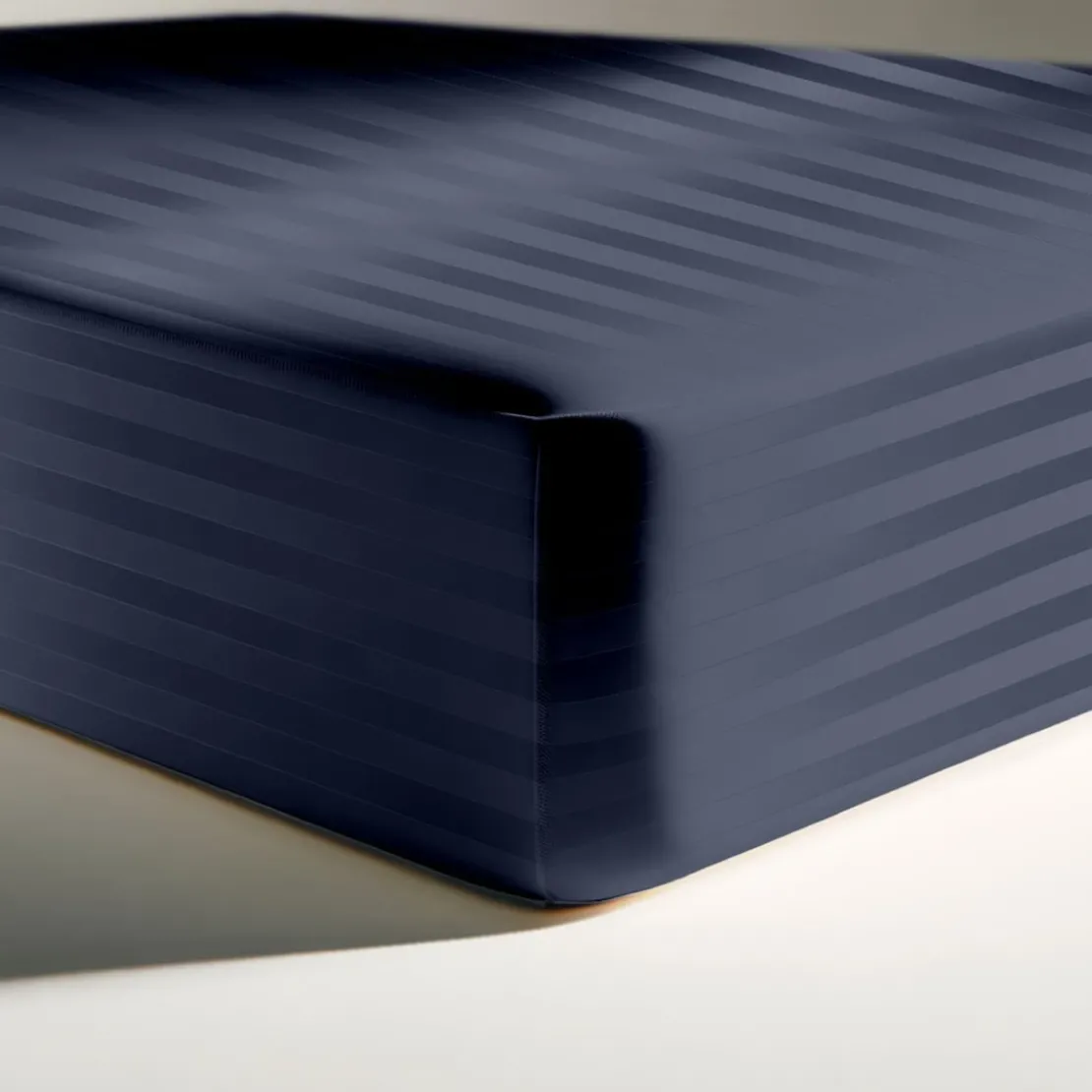3S. x TertioDrap Housse satin de Coton rayé - Bleu - Indigo