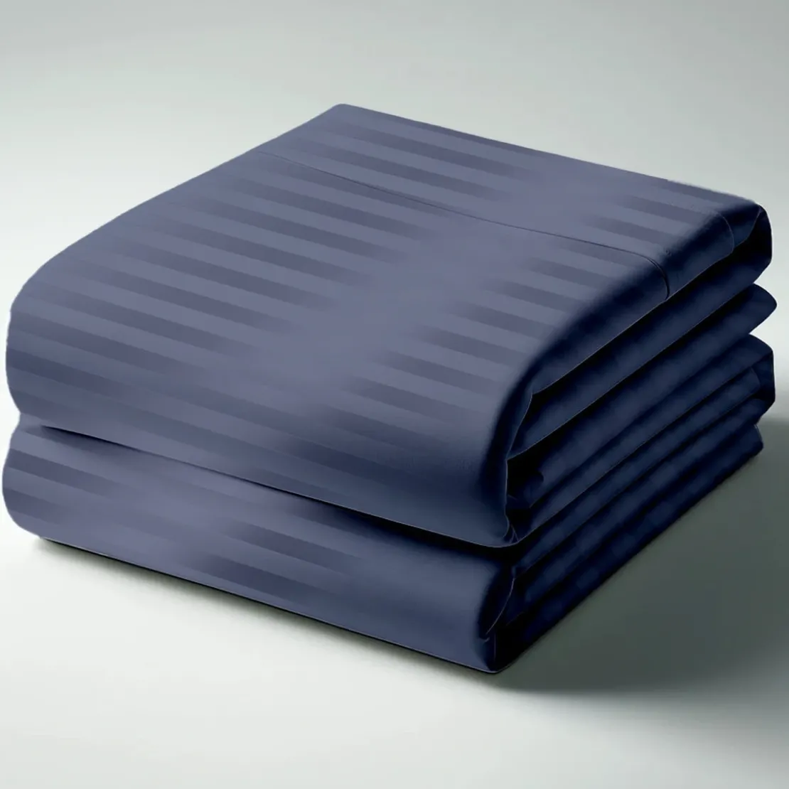 3S. x TertioDrap Housse satin de Coton rayé - Bleu - Indigo