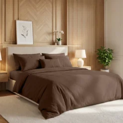 3S. x TertioDrap-housse sommier articulé coton - Marron - Chocolat