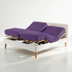 3S. x TertioDrap-housse sommier articulé coton - Violet
