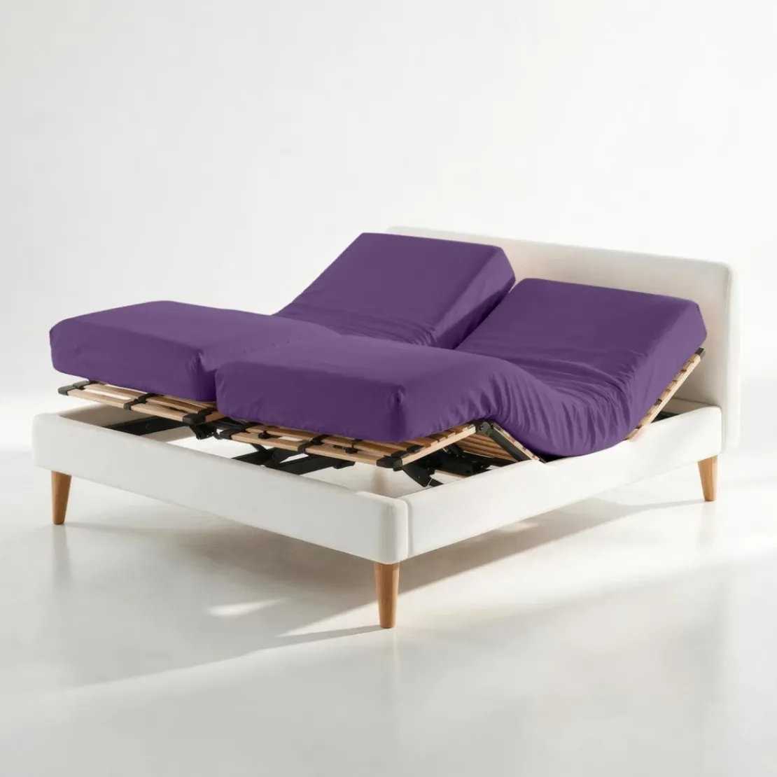 3S. x TertioDrap-housse sommier articulé coton - Violet