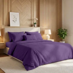 3S. x TertioDrap-housse sommier articulé coton - Violet