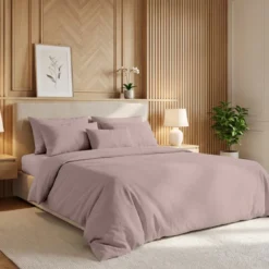 3S. x TertioDrap-housse sommier articulé coton - Beige - Rosé