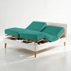 3S. x TertioDrap housse sommier articulé coton - Vert - Emeraude