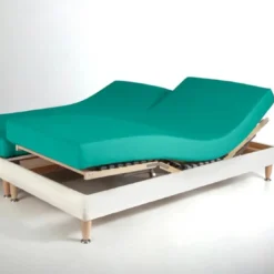 3S. x TertioDrap-housse sommier articulé jersey TERTIO® - vert jade