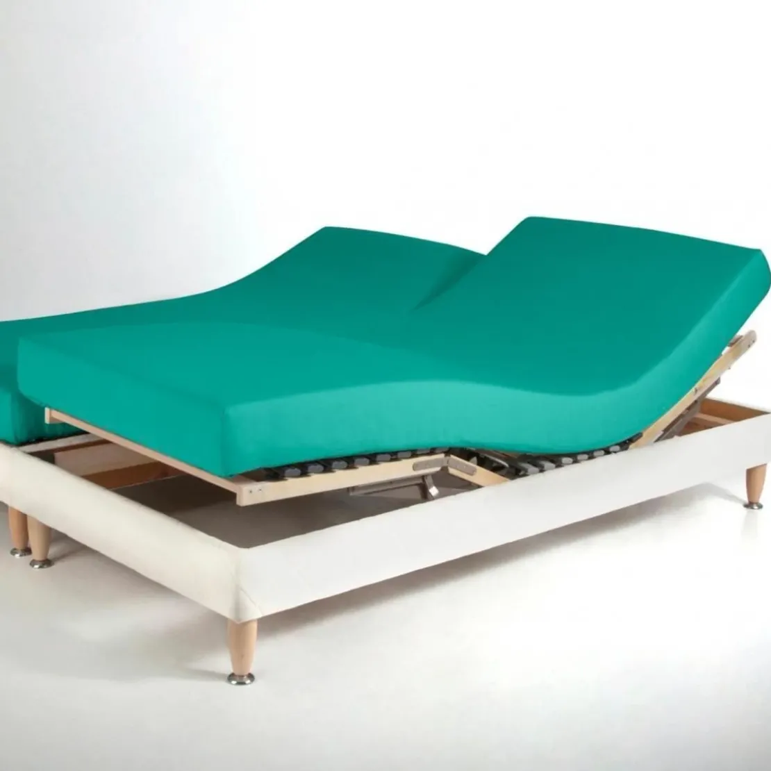 3S. x TertioDrap-housse sommier articulé jersey TERTIO® - vert jade