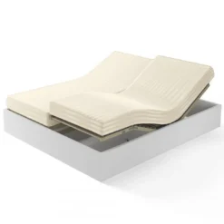 3S. x TertioDrap-housse sommier articulé Satin De Cotonrayé - Beige - Ecru
