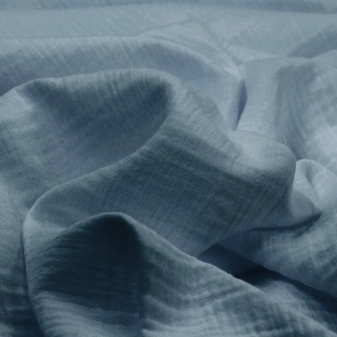 3S. x TertioDrap housse sommier Articulé Gaze de coton - Bleu - Orage