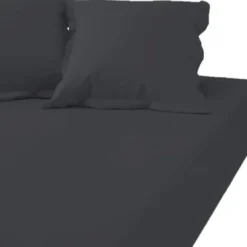 3S. x TertioDrap Housse uni Grand Bonnet Satin De Coton - Gris - Anthracite