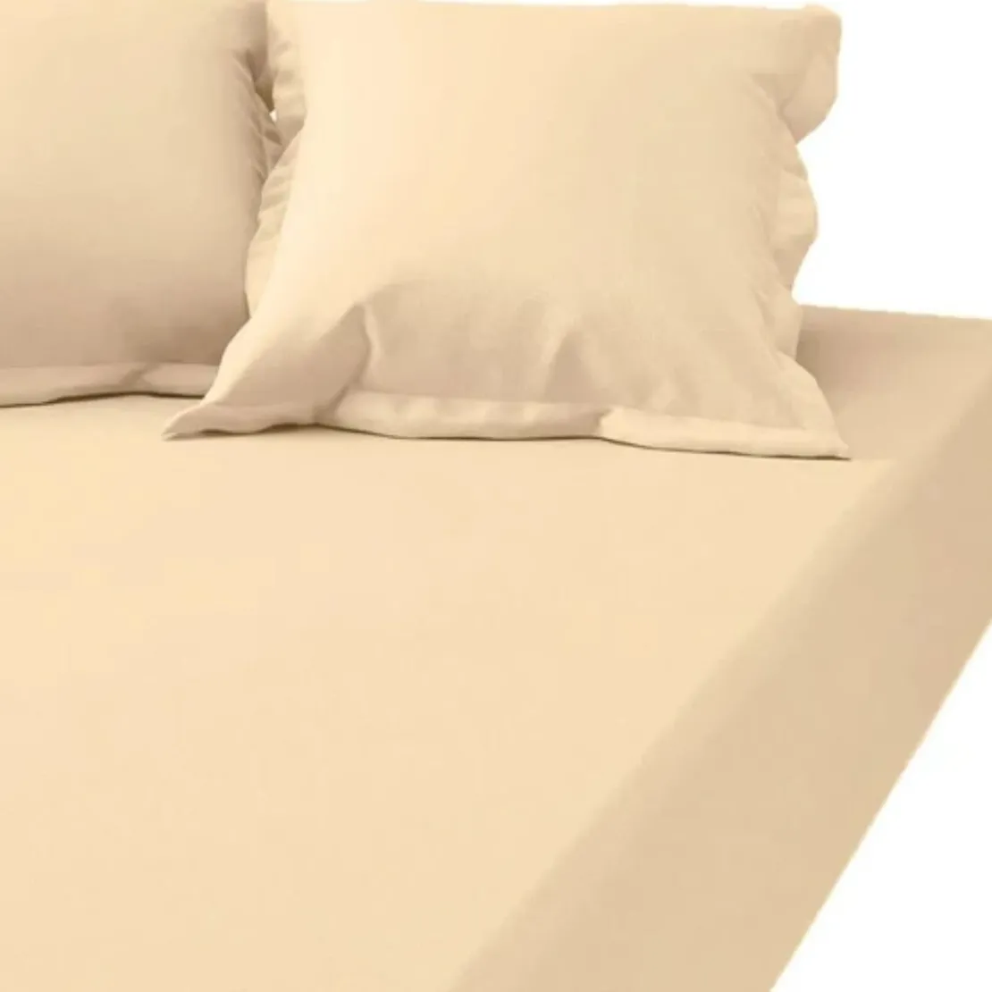 3S. x TertioDrap Housse uni Grand Bonnet satin de coton - Beige - Ecru
