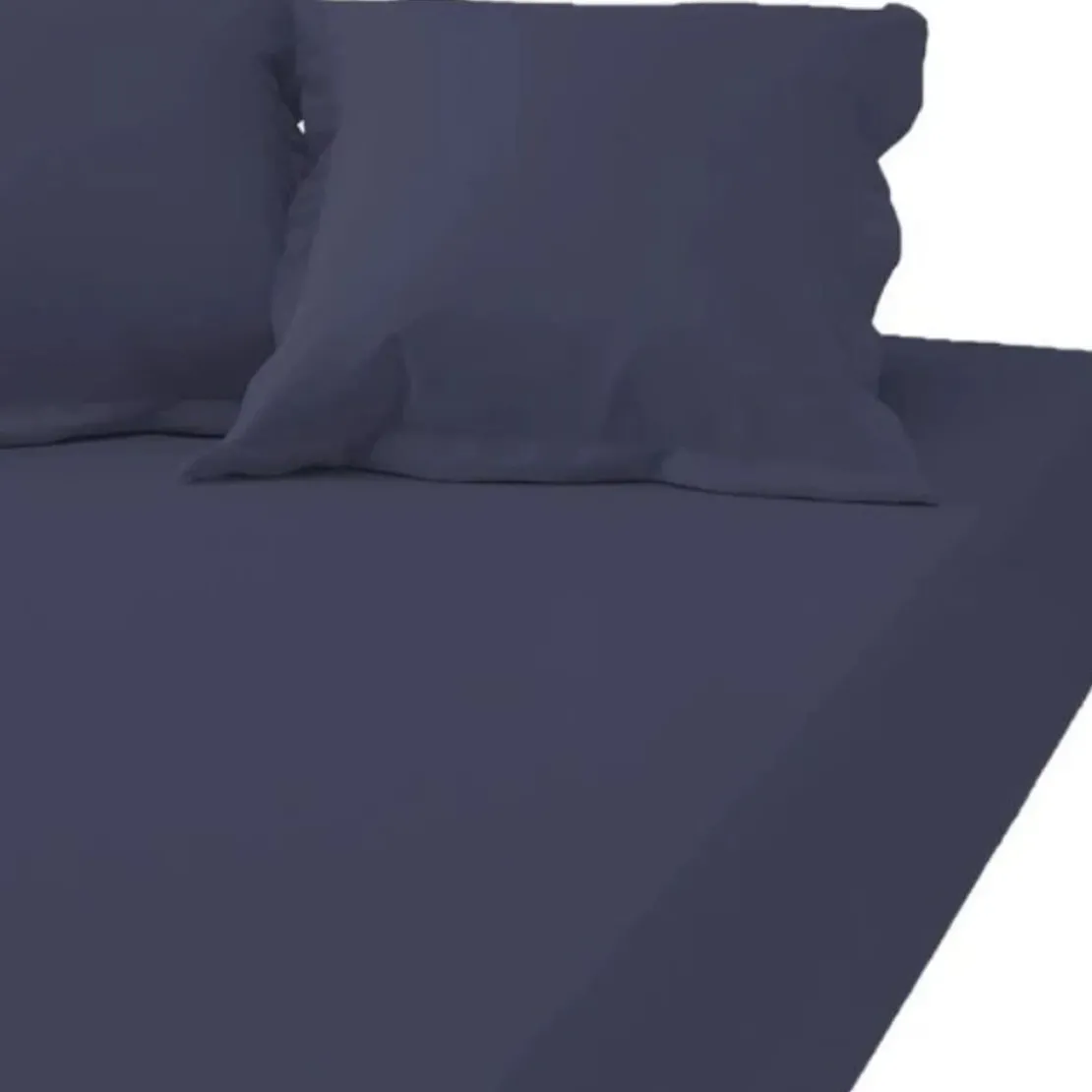 3S. x TertioDrap Housse uni Grand Bonnet Satin De Coton - Bleu - Indigo