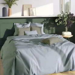 3S. x TertioDrap-housse uni spécial sommier articulés satin de coton - Gris - Perle