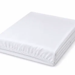 3S. x TertioDrap-housse uni spécial sommier articulés satin de coton - Blanc