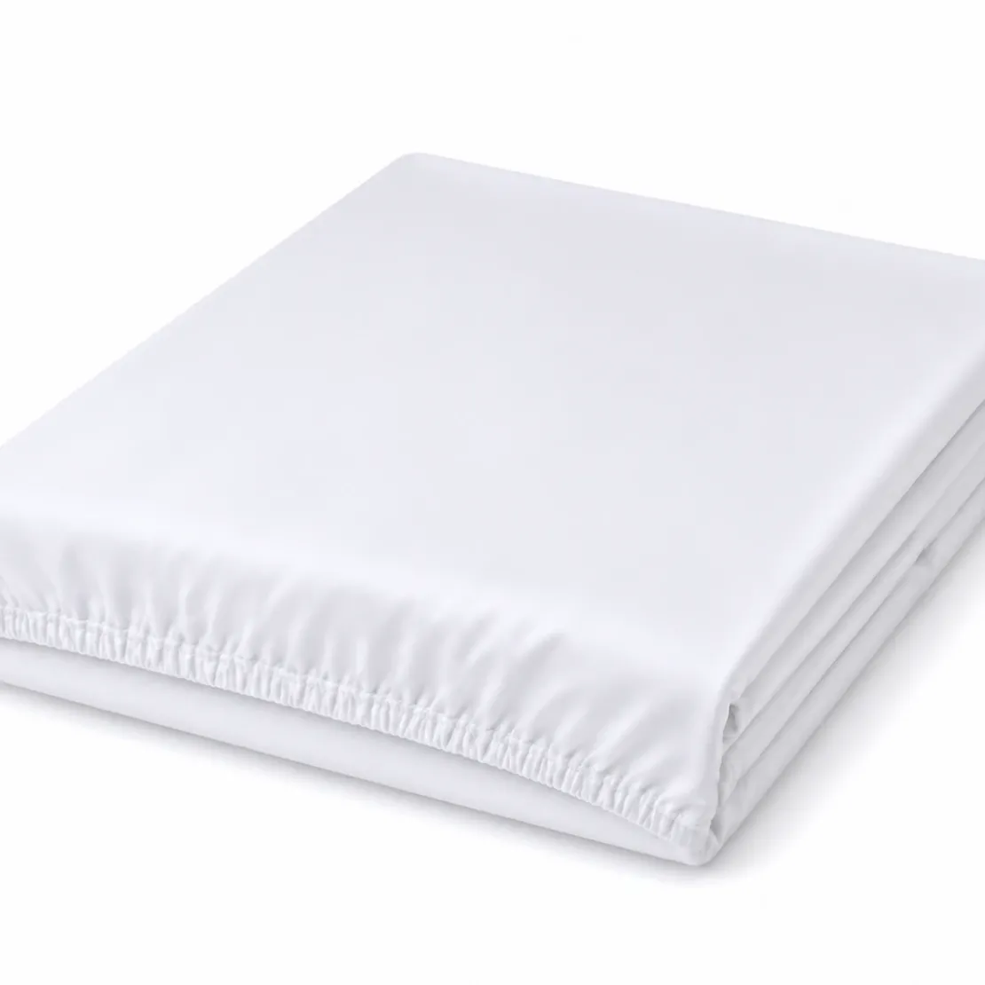 3S. x TertioDrap-housse uni spécial sommier articulés satin de coton - Blanc
