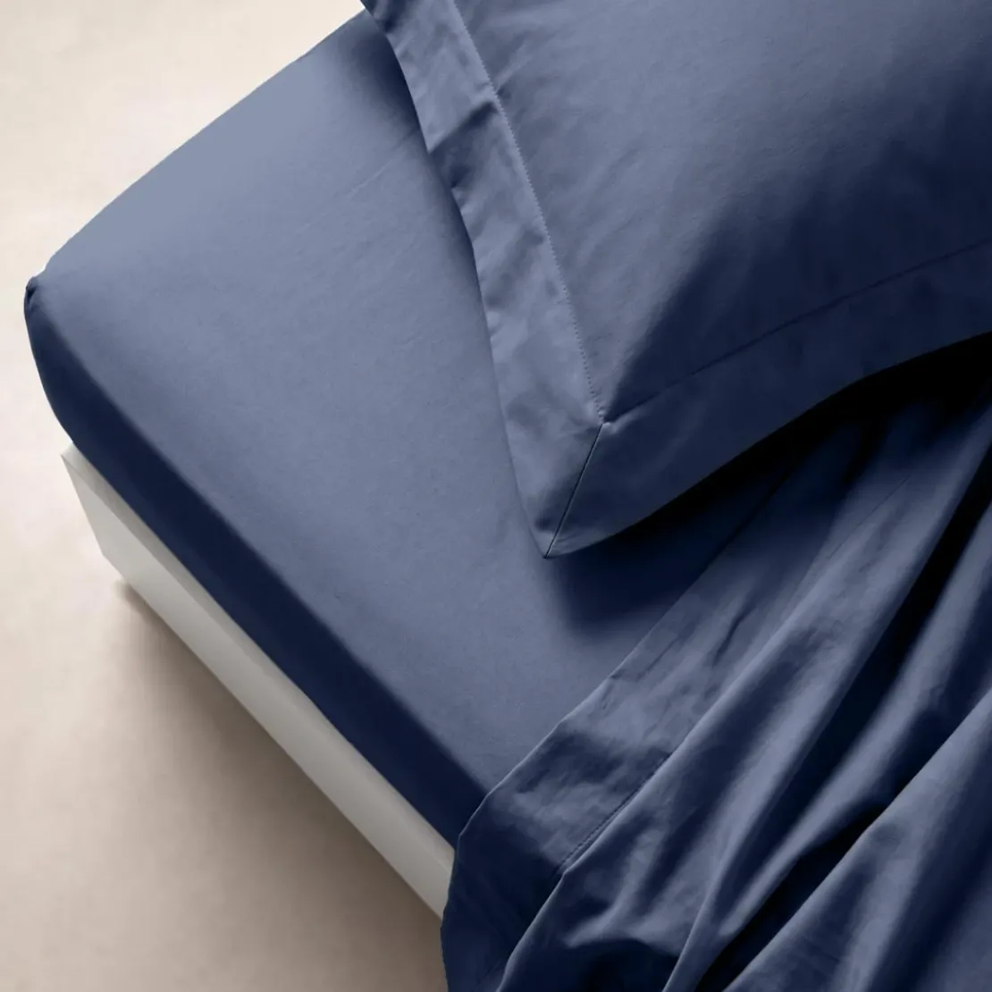 3S. x TertioDrap plat coton - Bleu - Indigo