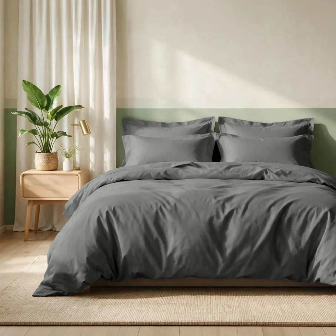 3S. x TertioDrap plat coton - Gris - Anthracite