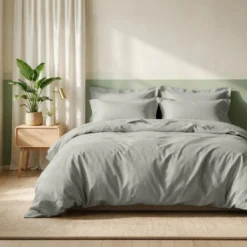 3S. x TertioDrap plat coton - Gris - Perle