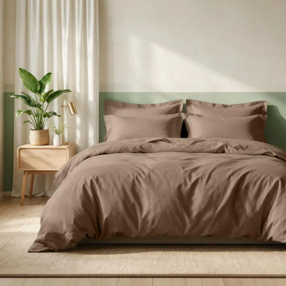 3S. x TertioDrap plat coton - Taupe