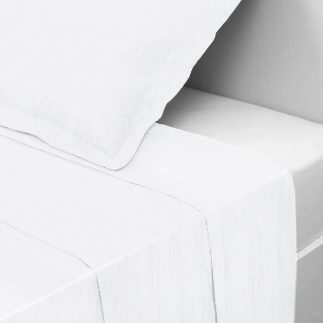 3S. x TertioDrap plat gaze de coton - Blanc