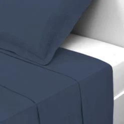 3S. x TertioDrap plat Gaze de coton - Bleu - Indigo
