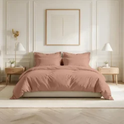 3S. x TertioDrap plat percale de coton - Rose - Blossom