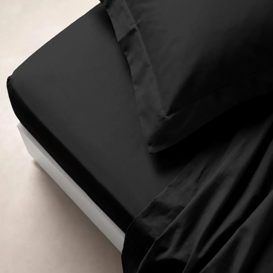 3S. x TertioDrap plat percale de coton - Noir