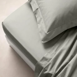 3S. x TertioDrap plat percale de coton - Gris Perle