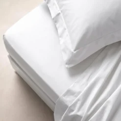 3S. x TertioDrap plat percale de coton - Blanc