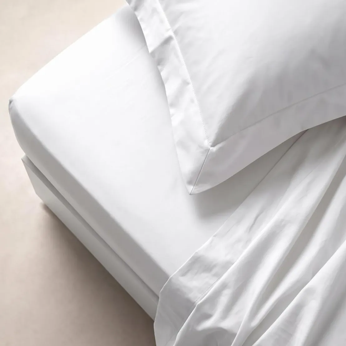 3S. x TertioDrap plat percale de coton - Blanc
