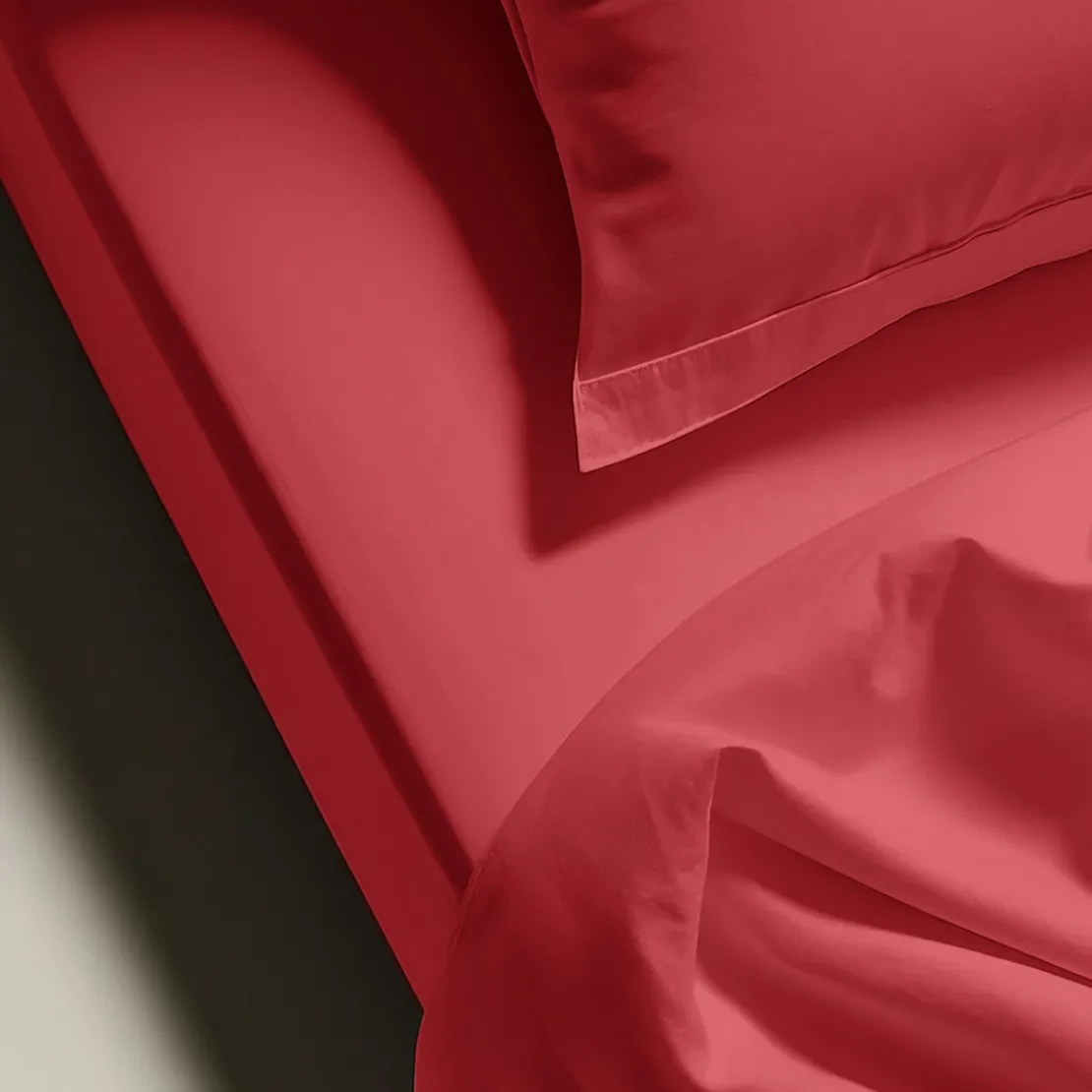 3S. x TertioDrap plat polycoton - Rouge - Carmin