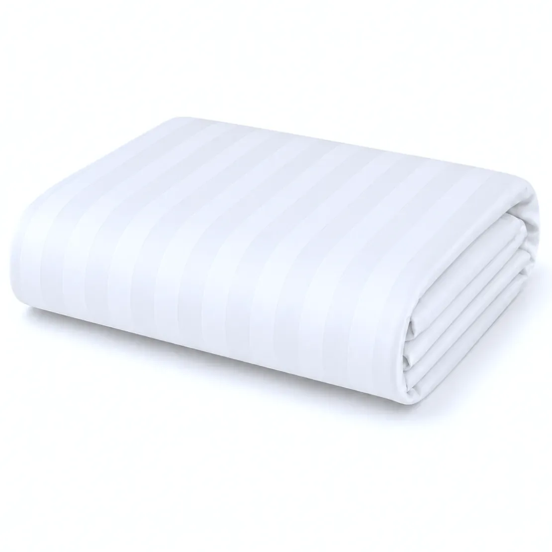3S. x TertioDrap Plat satin de Coton rayé - Blanc