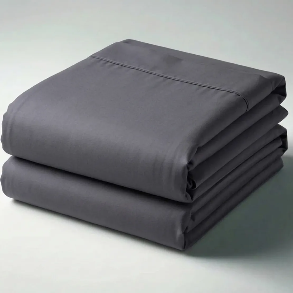 3S. x TertioDrap plat uni Satin de coton - Gris - Anthracite